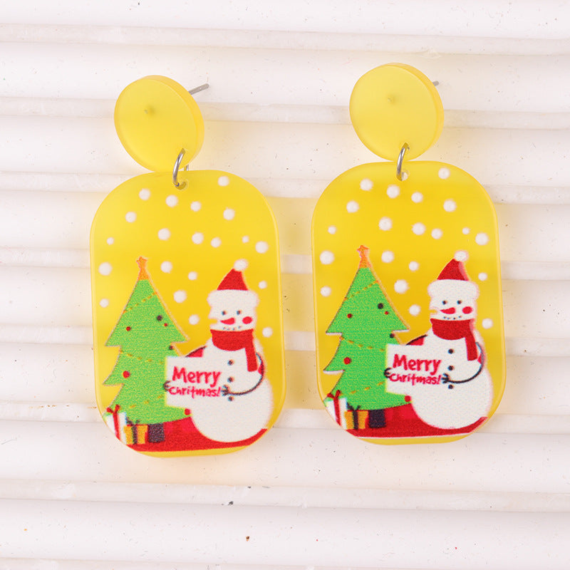 Wholesale Christmas  Elk Christmas Tree Snowman Acrylic Earrings