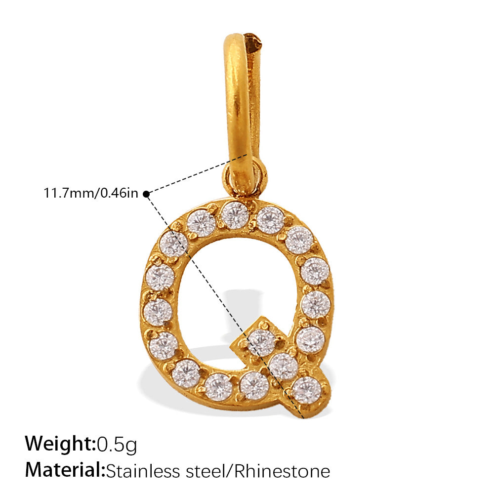 Wholesale Diamond-Encrusted 26 English Letter Charms for Jewelry