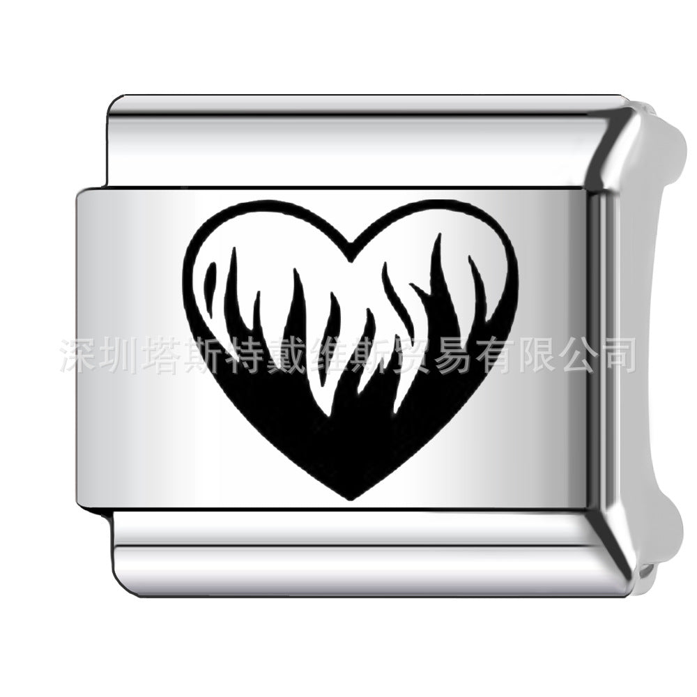 Wholesale 9mm Italian Charm Starter Bracelets DIY square Single Section Creative Stainless Steel Composable Bracelet