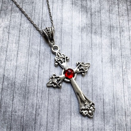 Wholesale Gothic Cross Pendant Necklace Zinc Alloy Electroplating Fashion Accessory Gift
