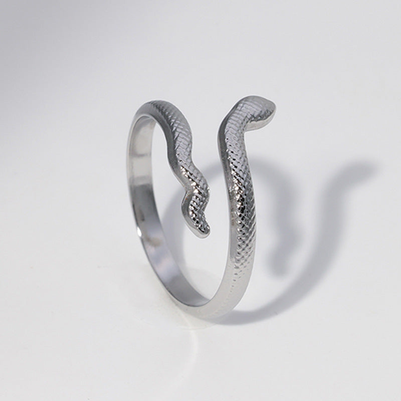 Wholesale Snake Design Adjustable Stainless Steel Ring Unisex Everyday Jewelry Fashion Accessory Gift