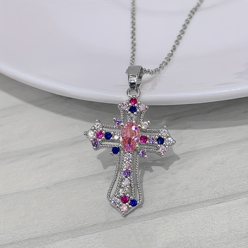 Wholesale Vintage Punk Cross Necklace Zirconia Choker Necklace Luxury Necklaces ACC-NE-Shiy002