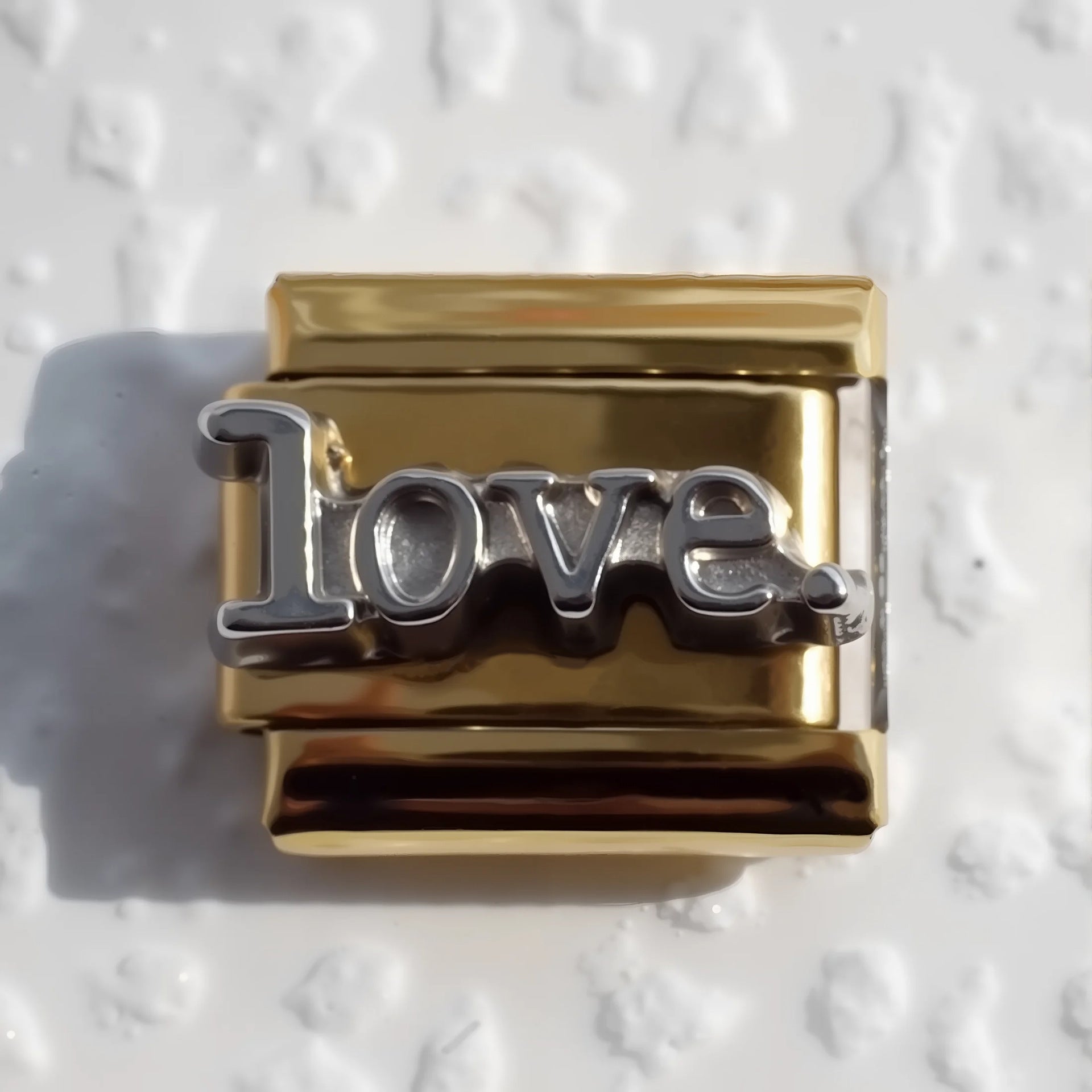 Wholesale 5pcs Italian Charm Bracelet 9mm DIY Splicing Gold Plated Heart Stainless Steel Composable Bracelet