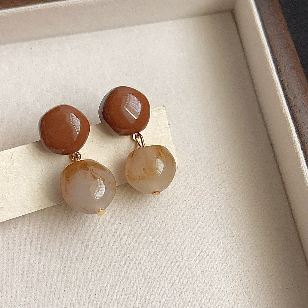 Wholesale Retro Vintage Maillard Cute Acrylic Earrings