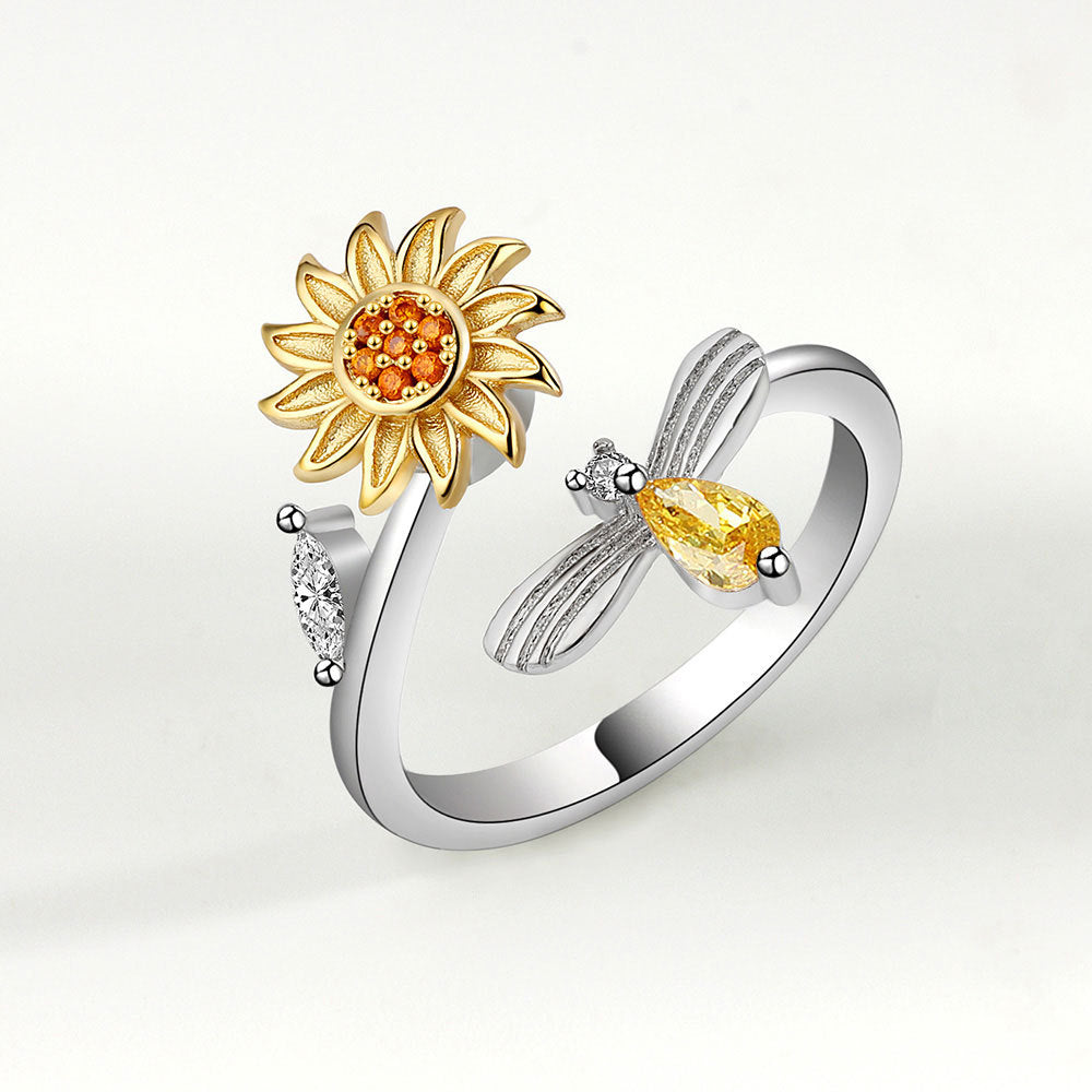Wholesale Sunflower Swivel Ring Sunflower Ring ACC-RS-YJY002