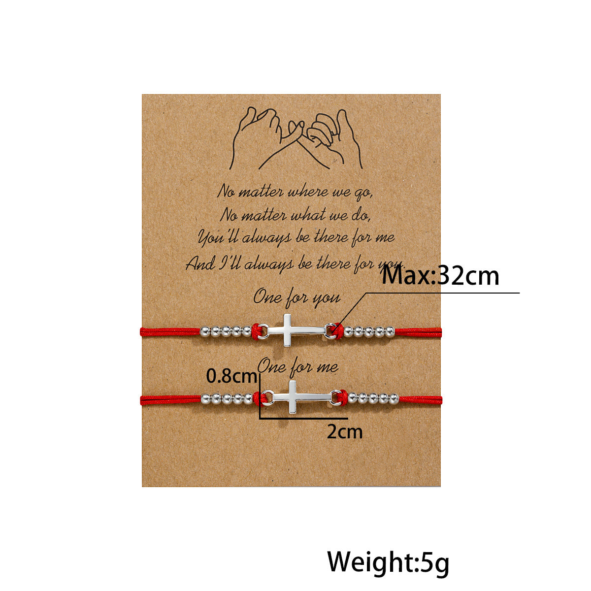 Wholesale Alloy Cross Gold Bead Rope Braided Adjustable Double-Layer Card-Wearing Women's Bracelet