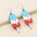 Wholesale American Independence Day Festival Glitter Pink Red White Blue Three Color Earrings