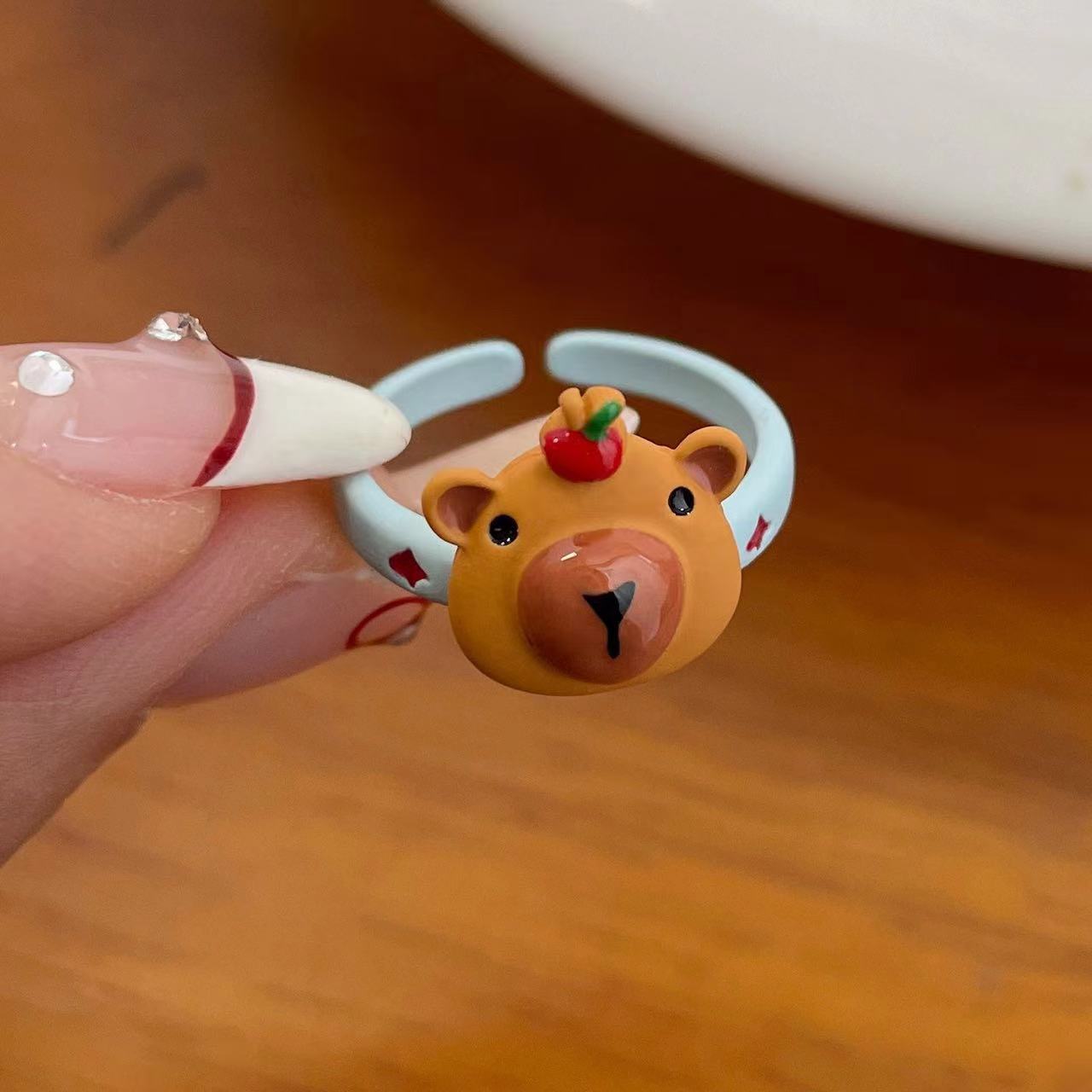 Wholesale Cute Ugly Cute Cartoon Oil Dropping Opening Ring