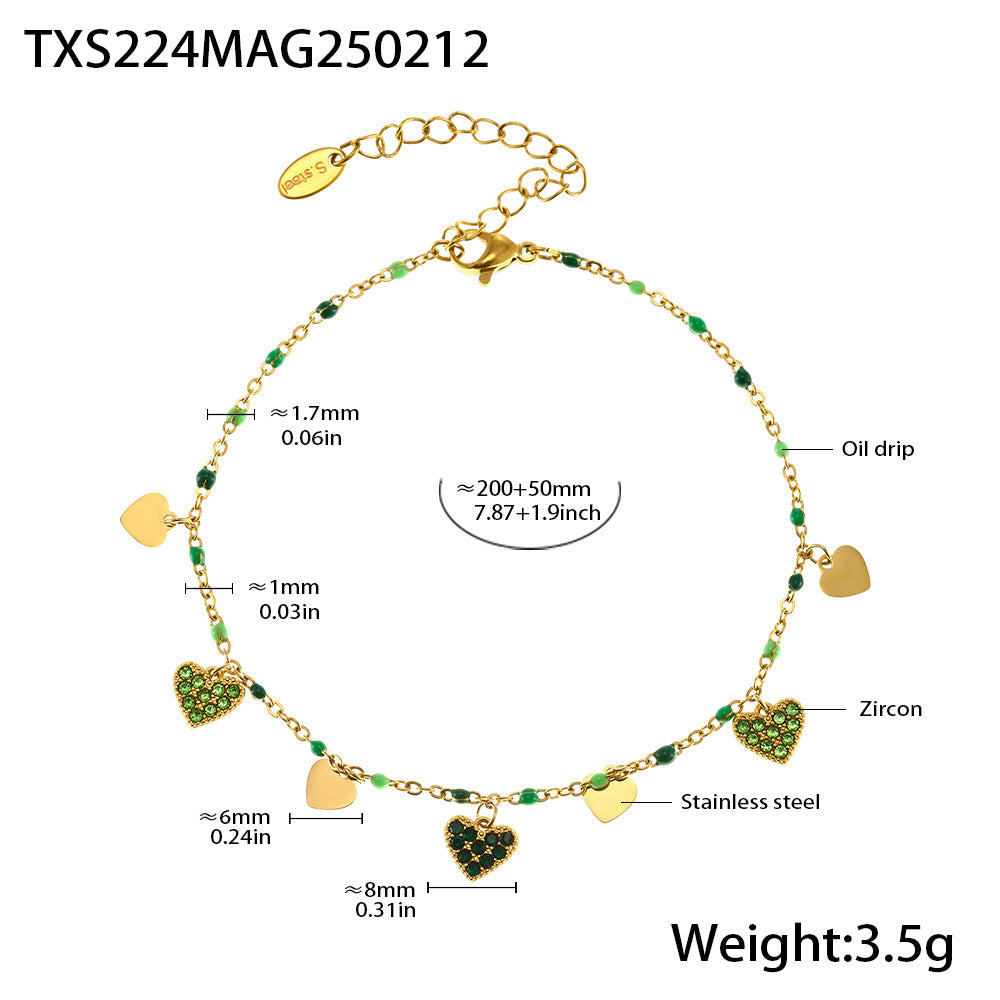 Wholesale zircon titanium steel necklace love clavicle chain
