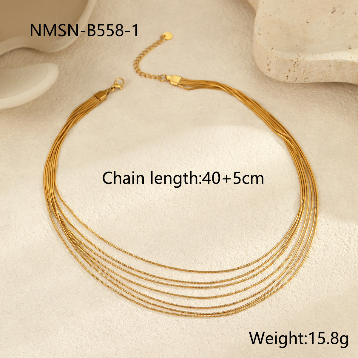 Wholesale  multi-layered wearing clavicle chain stainless steel snake bone chain
