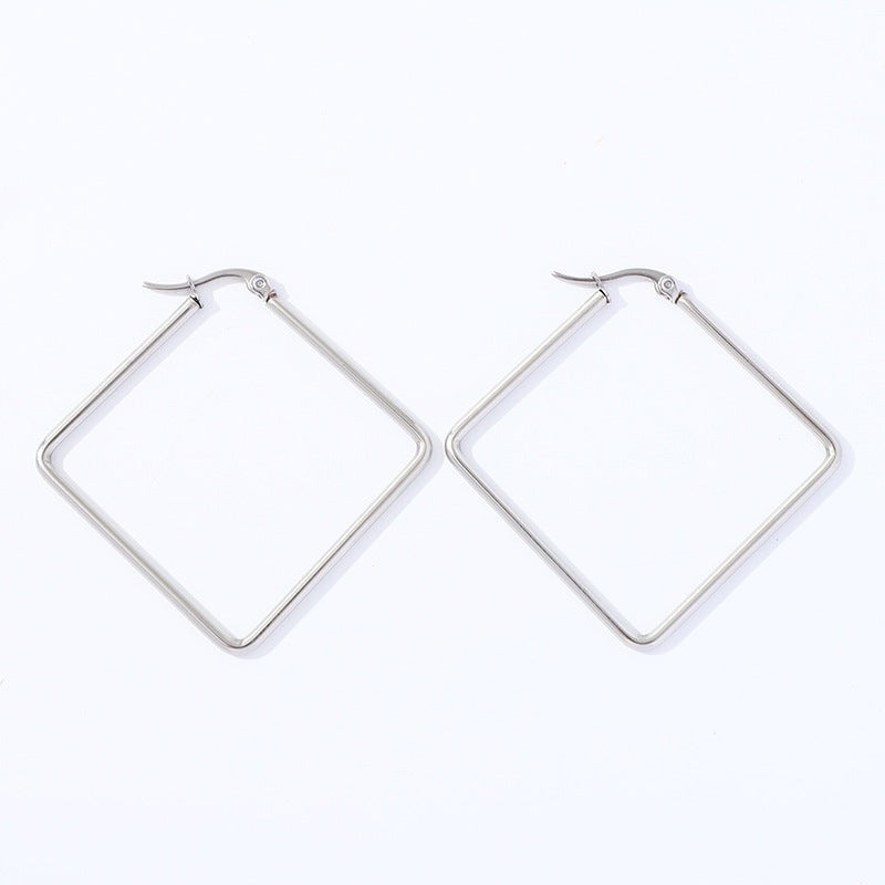 Wholesale  geometric exaggerated stainless steel earrings five-pointed star shaped earrings