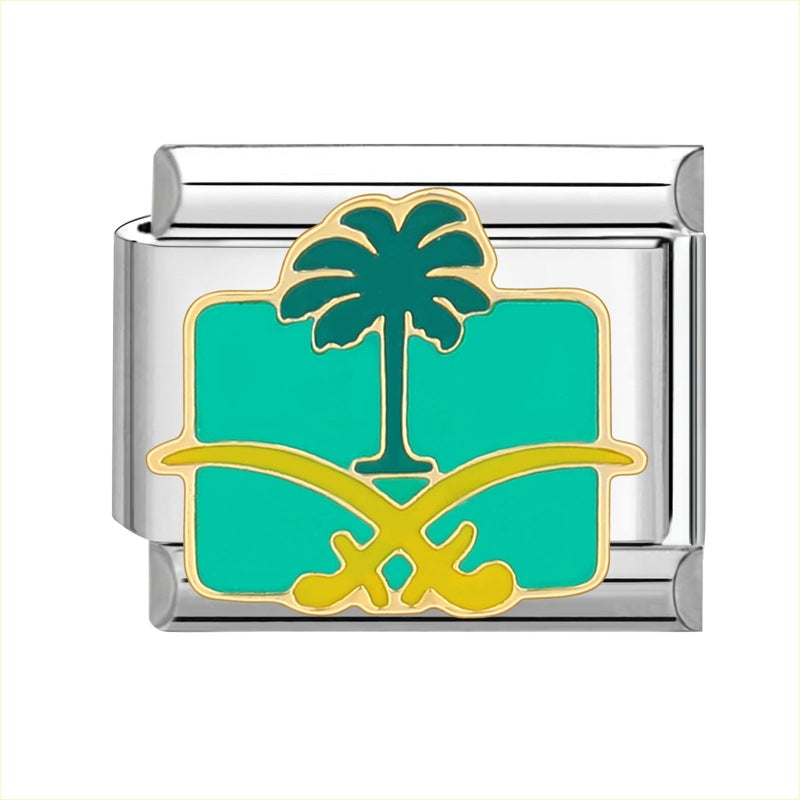 Wholesale Italian Charm Bracelet 9mm DIY Splicing Cute Cartoon Stainless Steel Composable Bracelet