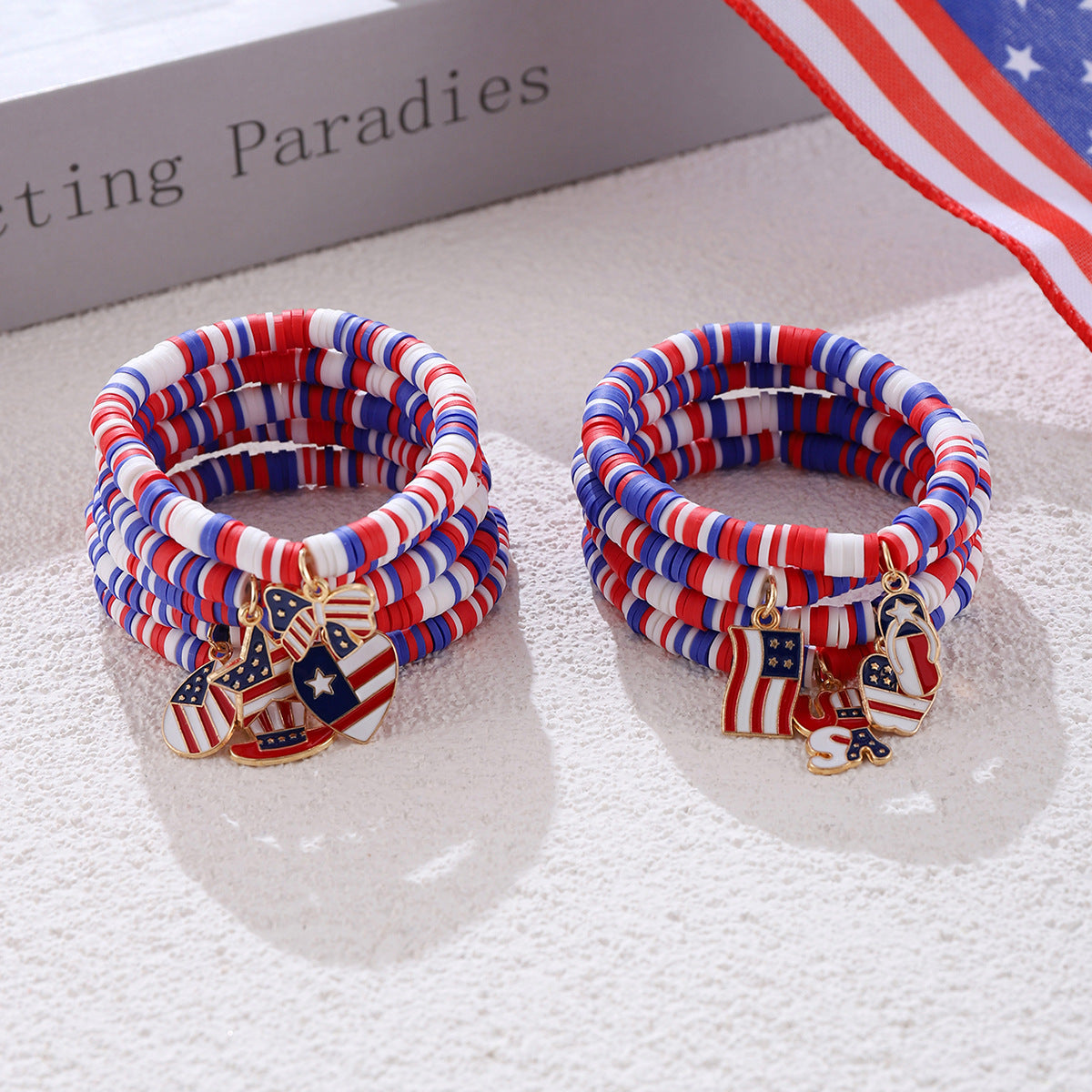 Wholesale Independence Day red, white and blue elemental hand ornament