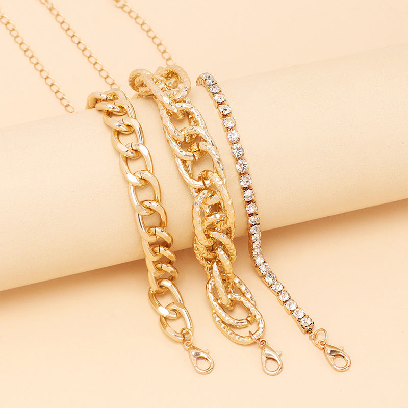 Wholesale Metal Chain Hipop Multi-layer Hand Jewelry Layered Bracelet Set ACC-BT-Yiran002