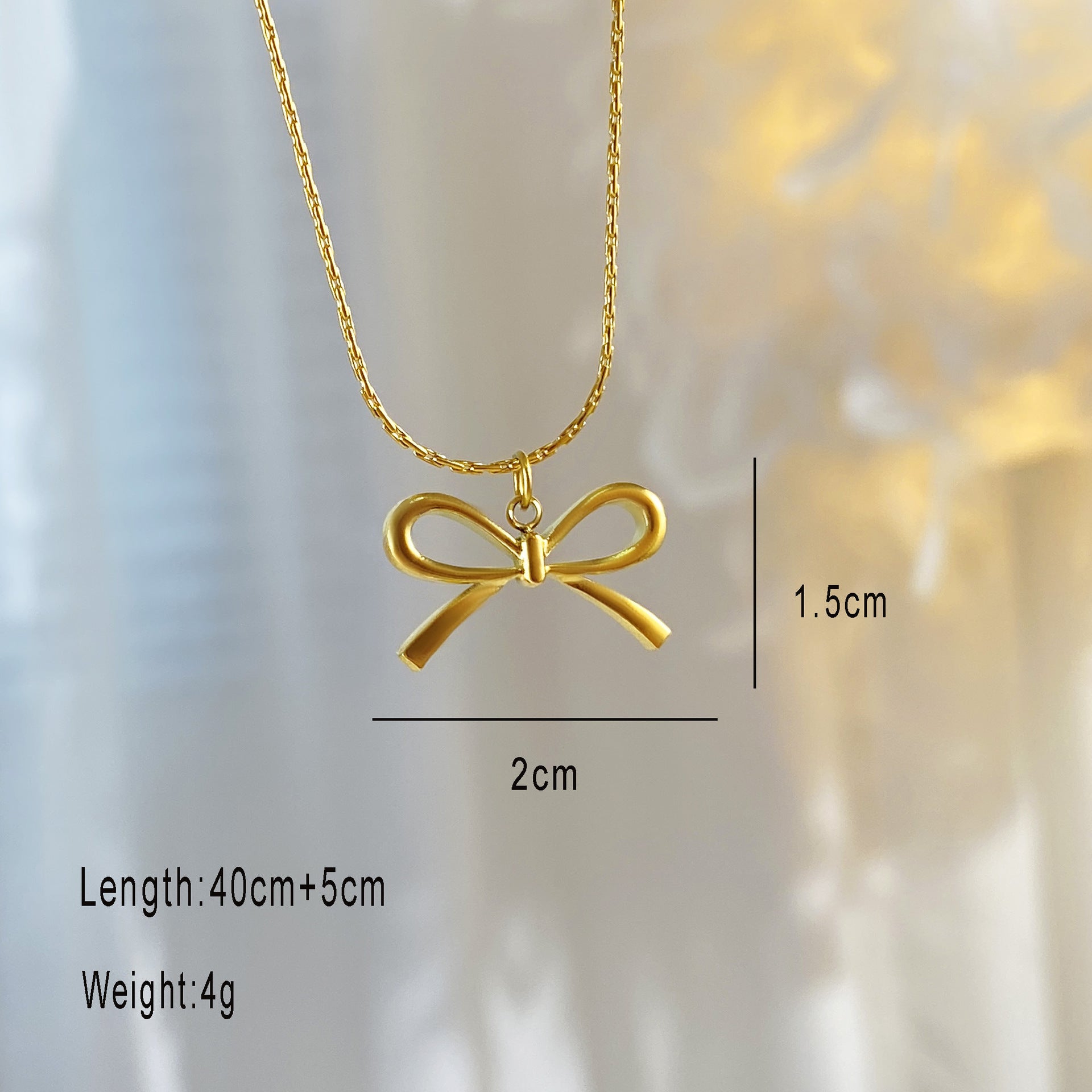 Wholesale 18K Titanium Steel Bow Necklace ACC-NE-YuXun001