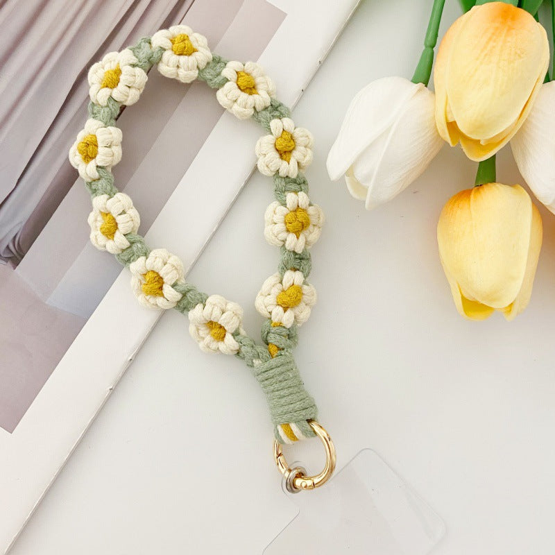 Wholesale Small Daisy Flower Mobile Phone Lanyard Keychain Bohemian Holiday Style Keychains ACC-KC-Huaien001