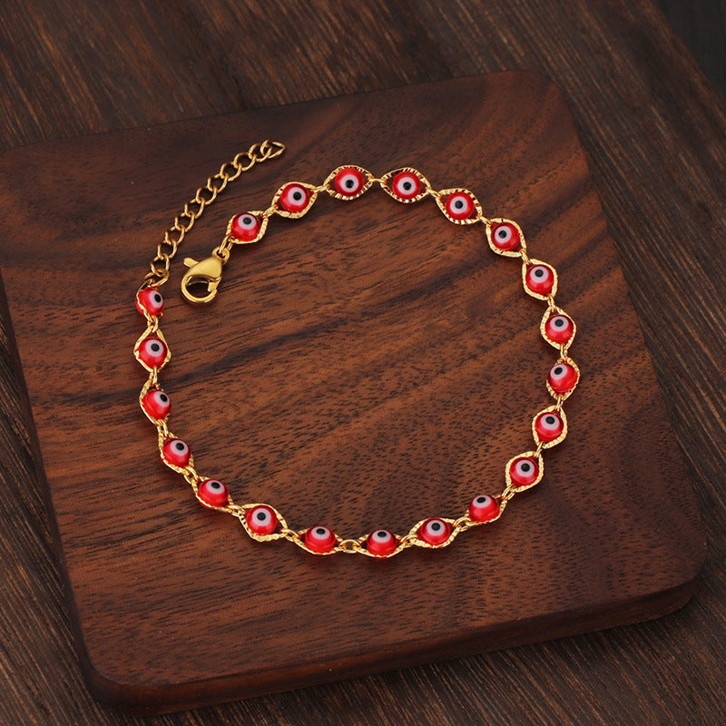 Wholesale Copper eye-shaped element bead bracelet