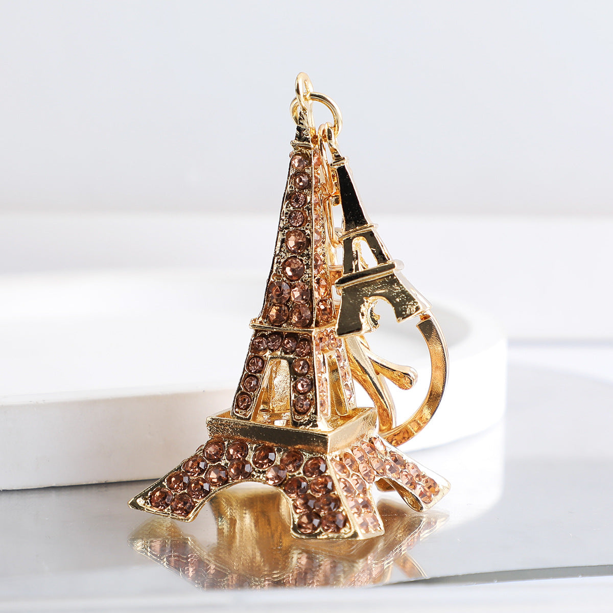 Wholesale Creative Rhinestone Paris Eiffel Tower Car Keychain