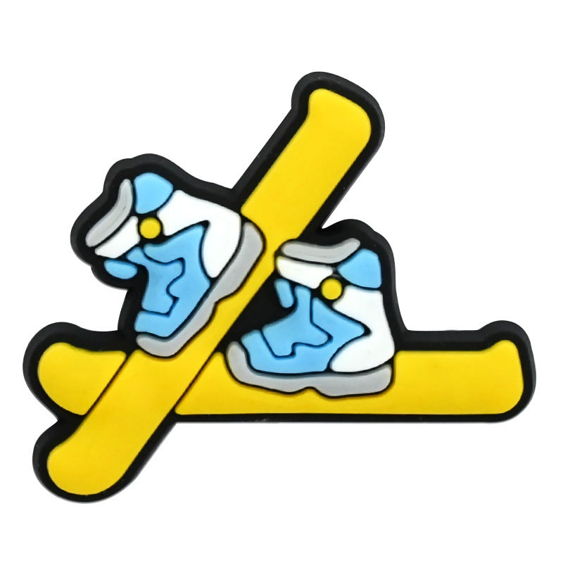 Wholesale  Random 100pcs ski series PVC Soft Rubber Shoe Buckle Decoration