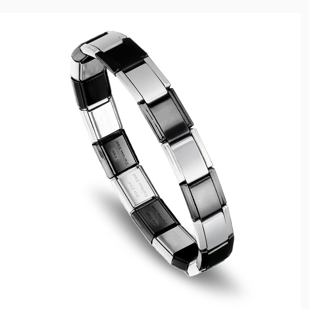 Wholesale 9mm Italian Charm Starter Bracelets DIY square Single Section Creative Stainless Steel Composable Bracelet