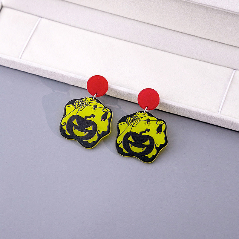 Wholesale Halloween Cartoon Ghost Acrylic Earrings ACC-ES-MDD044