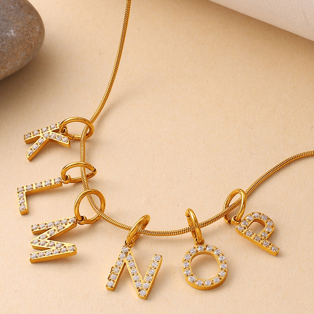 Wholesale Diamond-Encrusted 26 English Letter Charms for Jewelry