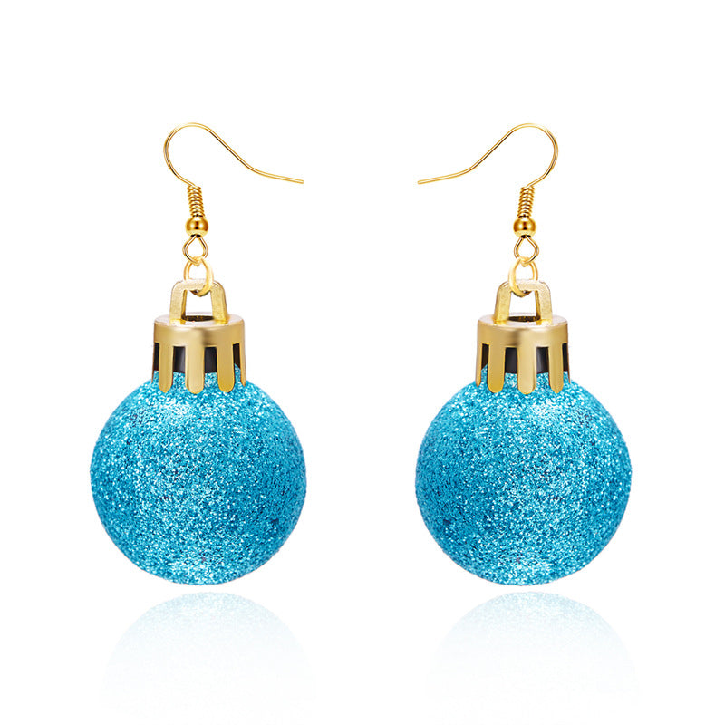 Wholesale Christmas Acrylic glossy sequin bulb ear hook earrings