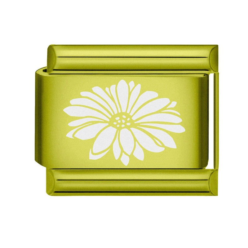 Wholesale 9mm Italian Charm Starter Bracelets DIY square Single Section Creative Stainless Steel Composable Bracelet