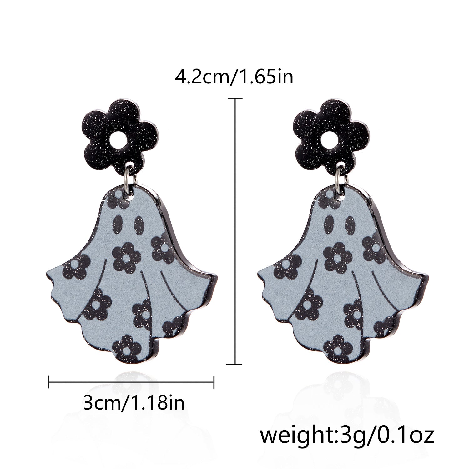 Wholesale Halloween Acrylic Plate Cartoon Castle Ghost Earrings ACC-ES-FanYou005