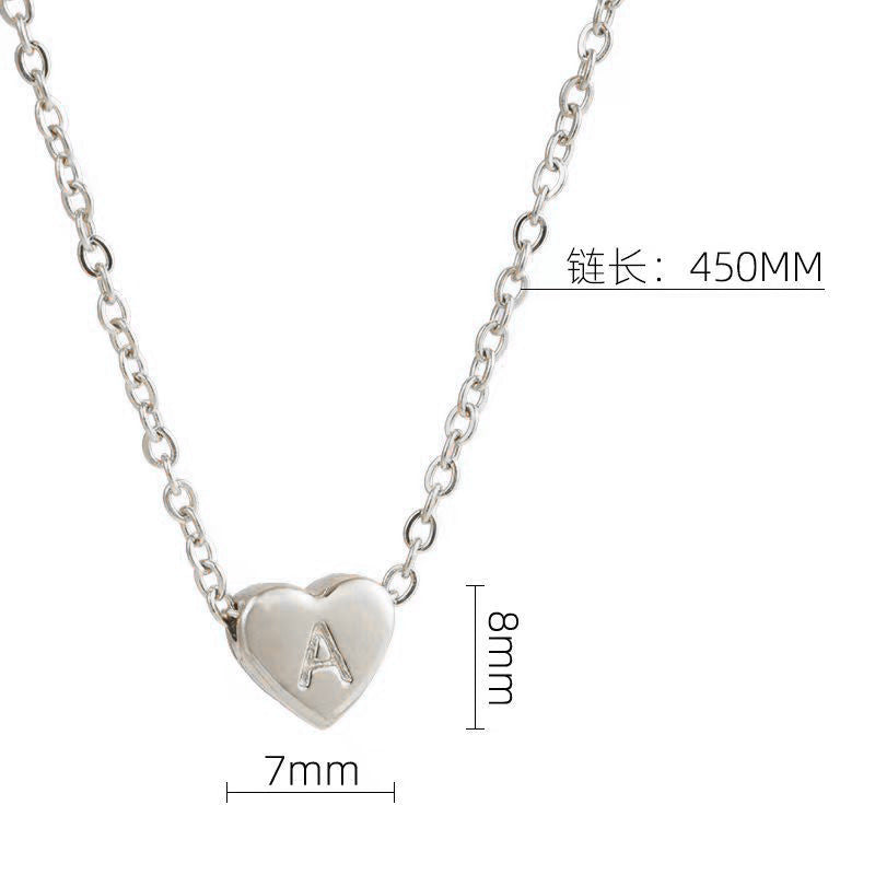 Wholesale titanium steel love letter necklace
