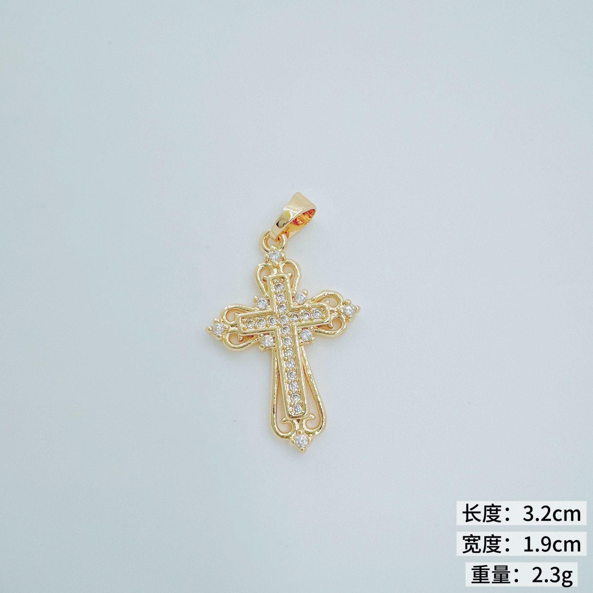 Wholesale Trendy Cross Pendant Necklace Copper Electroplate Jewelry Accessory