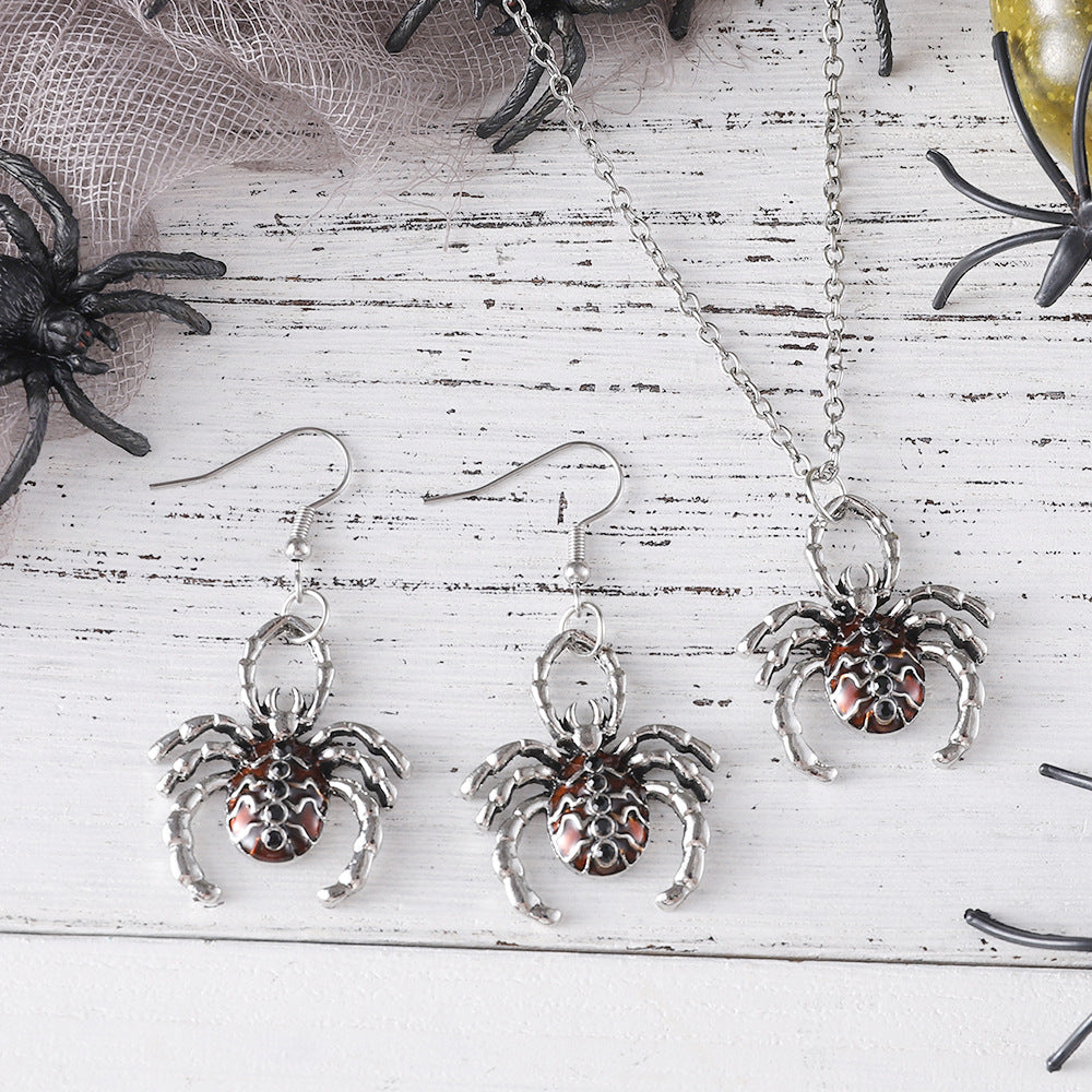 Wholesale Electroplated Zinc Alloy Gothic   Jewelry Set Retro Animal Earrings Necklace Party Wear Gift