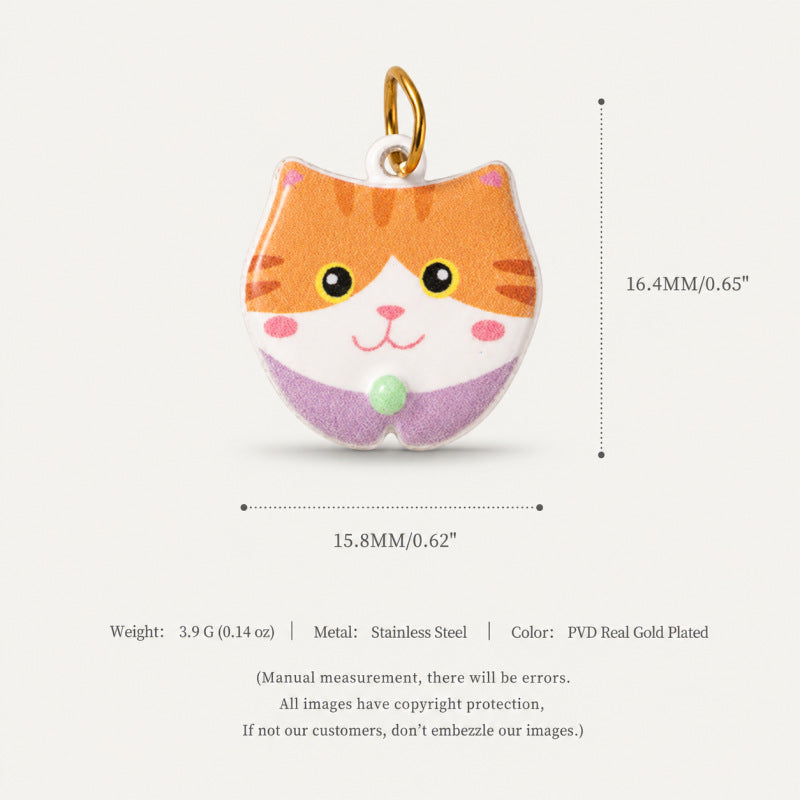Wholesale Cute Cat Pendant Stainless Steel 18K Gold Plated DIY Jewelry Making Fashion Accessory Boutique Resale