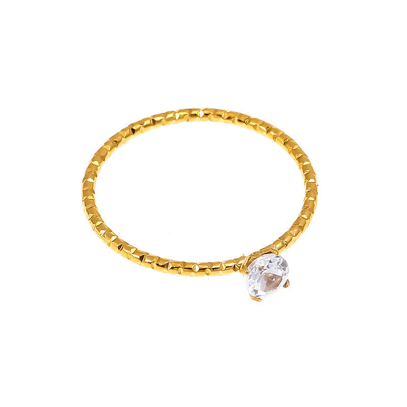 Wholesale Titanium steel rhinestone ring