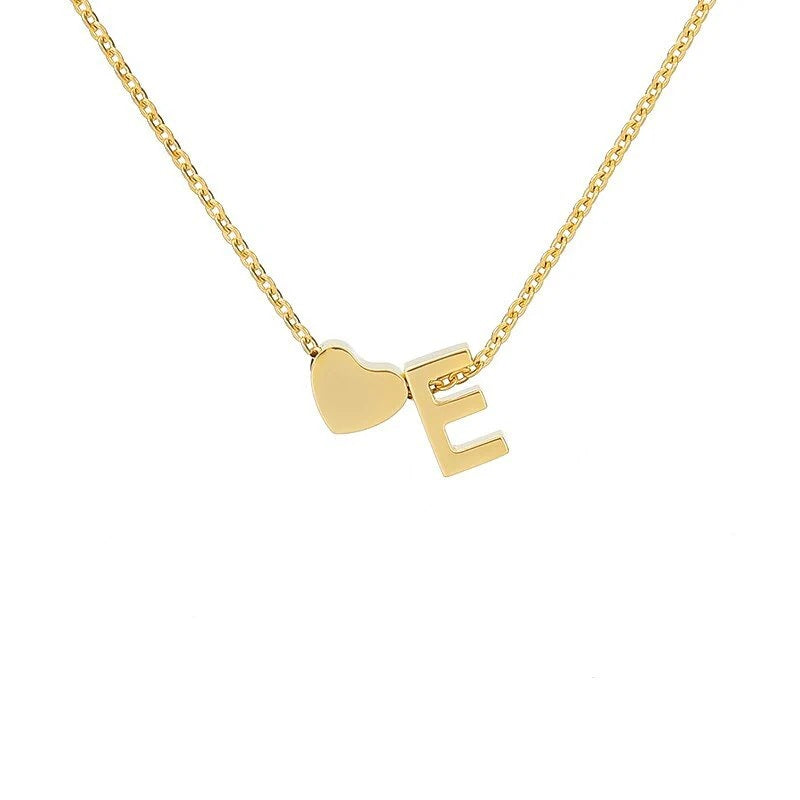 Wholesale Trendy Heart Letter Love Necklace Titanium Steel Gold Inlaid Fashion Jewelry Accessory