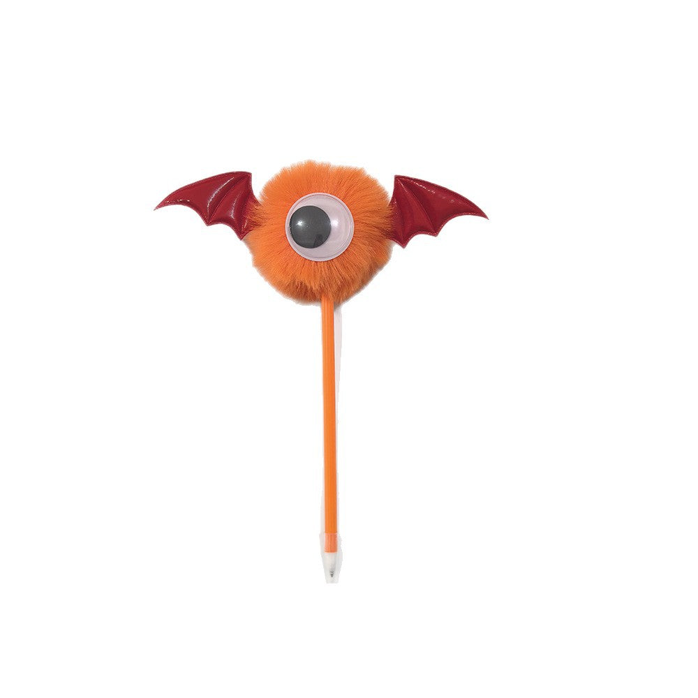 Wholesale Halloween stationery big eyes bat wings plush pen