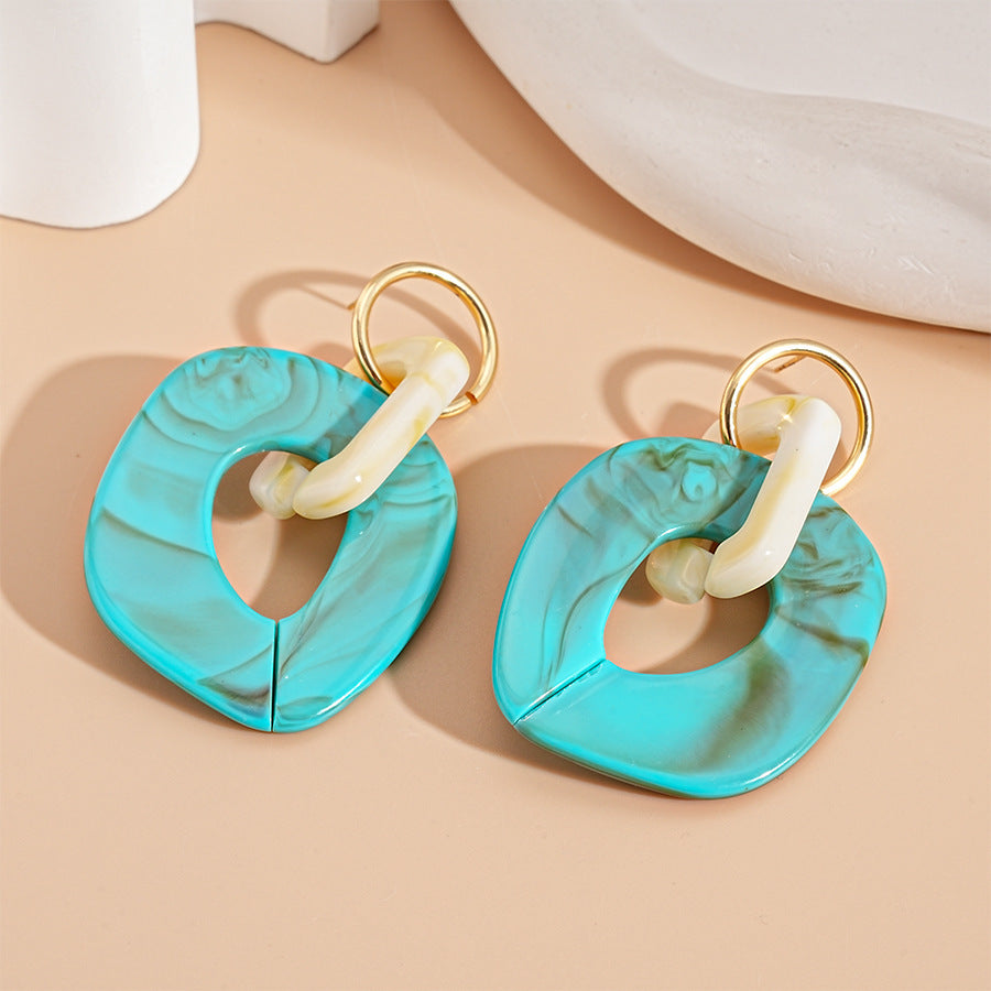 Wholesale  Acrylic Geometric Round Cut Out Earrings