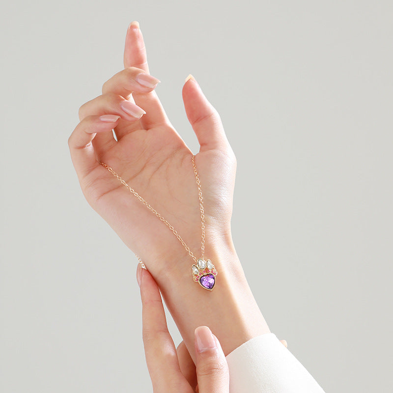 Wholesale Cartoon Hollow Heart Pendant Love Clavicle Necklace ACC-NE-YunJ008