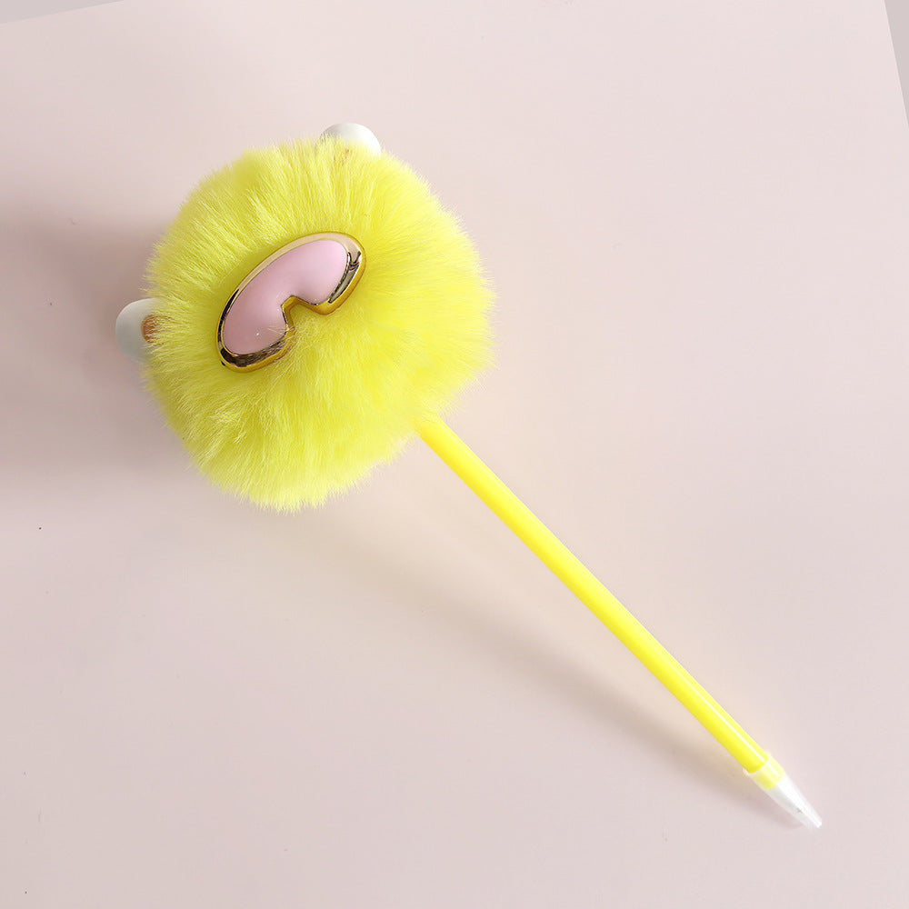 Wholesale glasses rabbit cute plush ballpoint pen