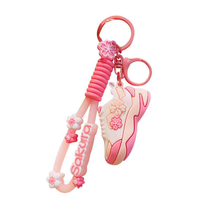 Wholesale Cartoon Cherry Blossom Rabbit Running Shoes Silicone Keychains Creative Keychain ACC-KC-SJ006