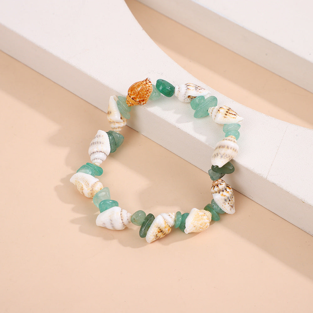 Wholesale Beach Themed Handmade Shell Bead Bracelet Starfish Pendant Jewelry Accessory