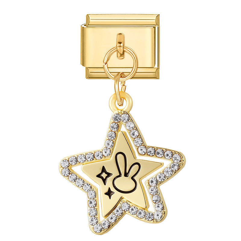 Wholesale  Italian Charm Bracelet 9mm DIY Creative Retro Stainless Steel Composable Bracelet