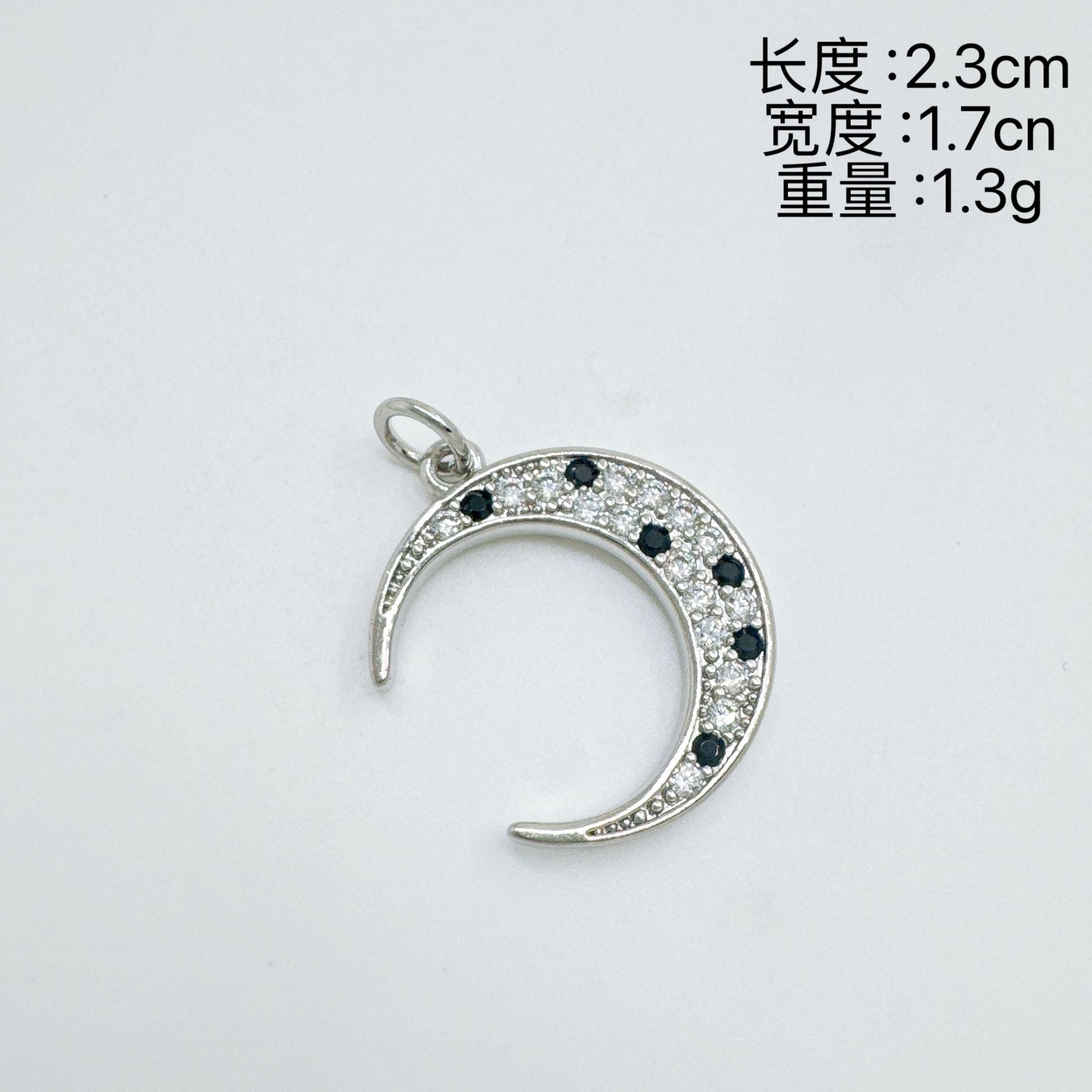 Wholesale Elegant Gold Plated Zircon Moon Pendant Necklace Boutique Resale