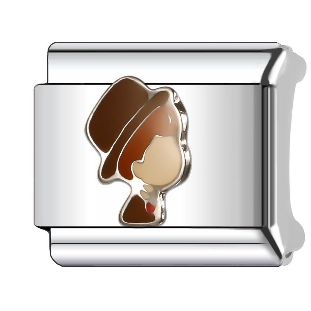 Wholesale Italian Charm Bracelet 9mm DIY Splicing Stainless Steel Creative Pattern Composable Bracelet