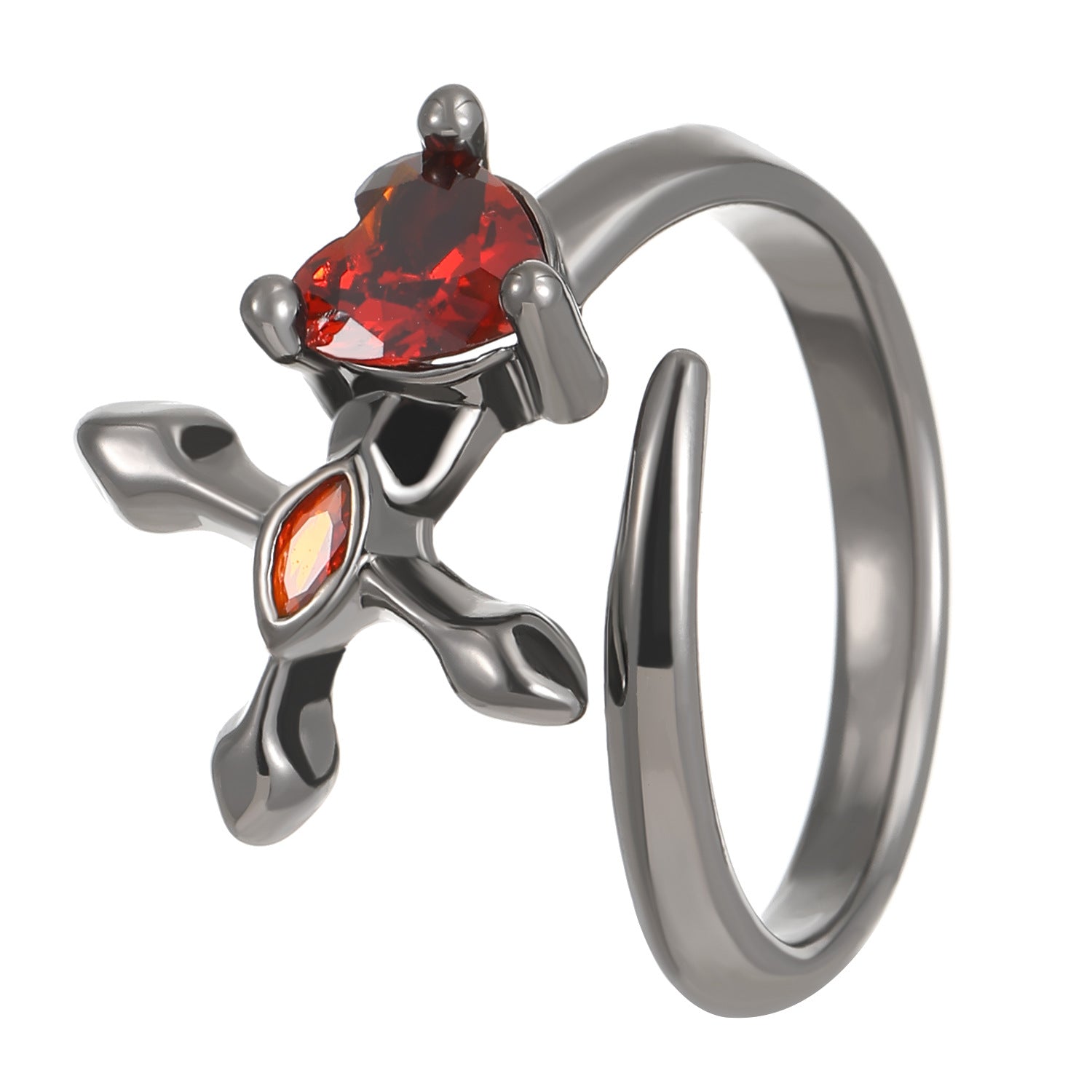 Wholesale Geometric Punk Style Ring with Diamond Pattern - Fashion Accessory for Everyday or Gift