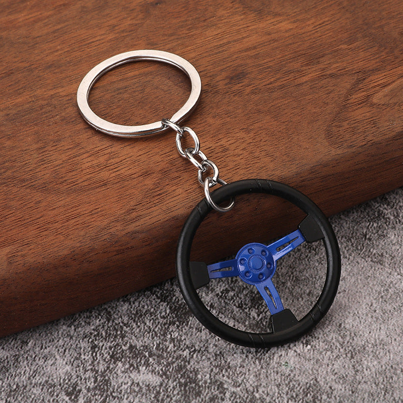 Wholesale  racing competition three steering wheel shape keychain