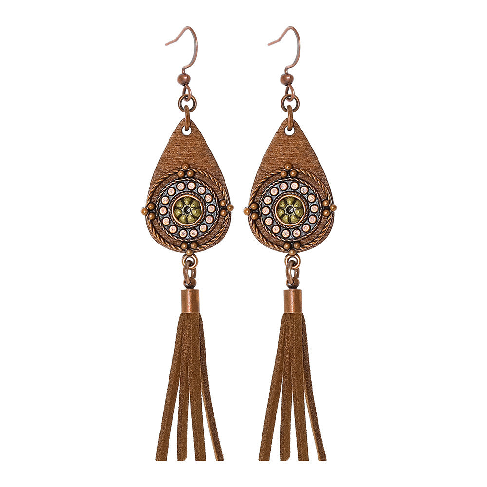 Wholesale Bohemian Geometric Tassel Earrings Set Trendy Jewelry Accessory for Gift