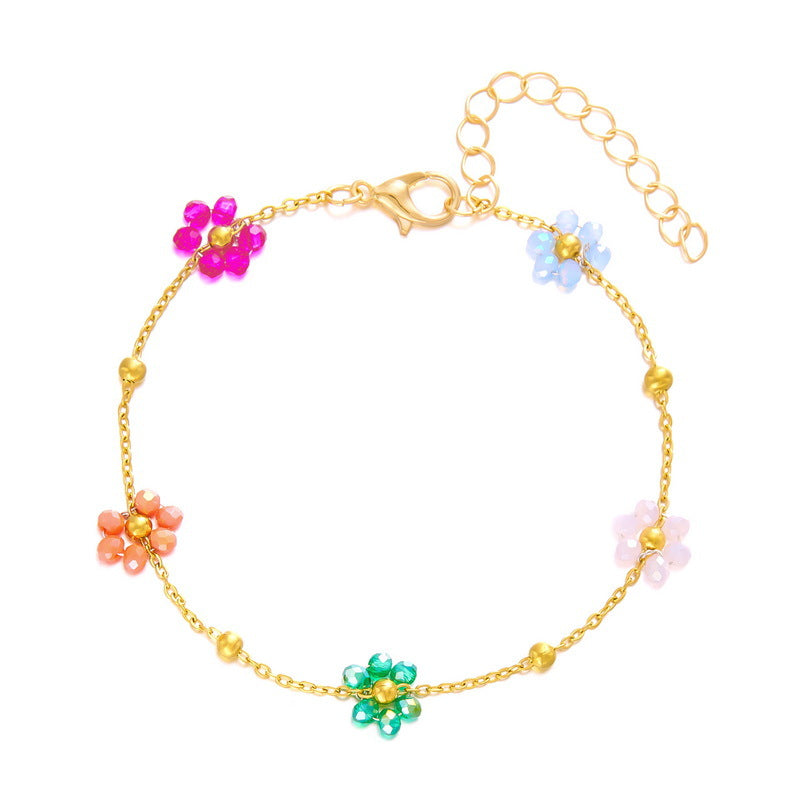 Wholesale Heart Eyes Cherry Rhinestone Bracelet Trendy Fashion Jewelry Accessory For Gift And Boutique Resale
