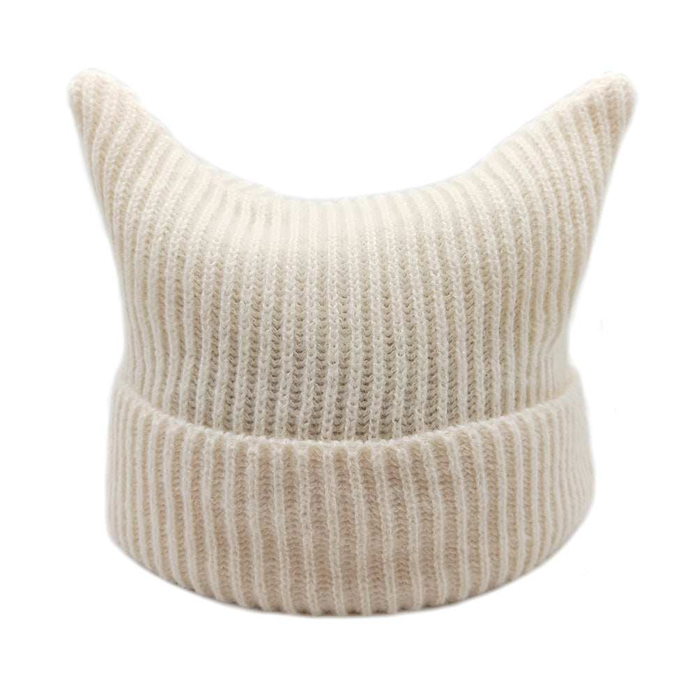 Wholesale  Wool Hat  Handmade Striped Hat Women Cat Hat