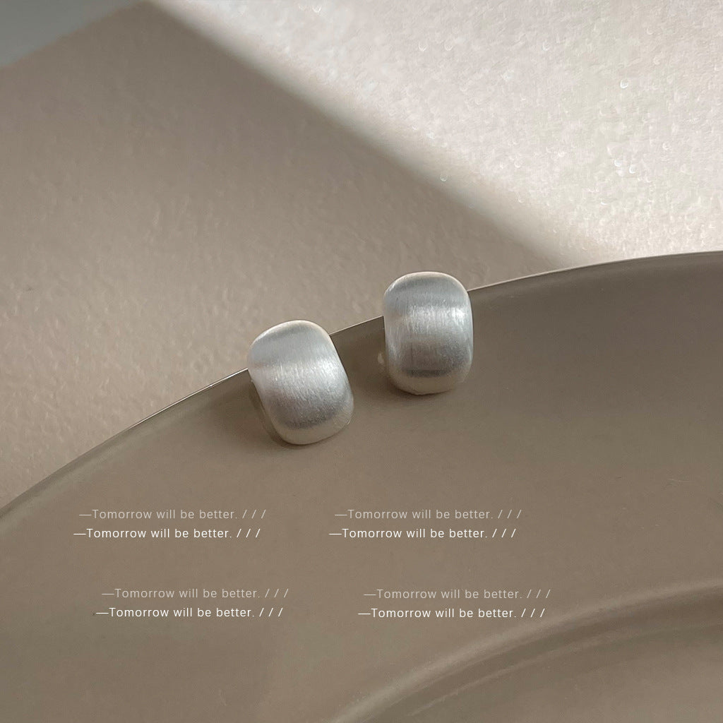 Wholesale Brushed Frosted Geometric Earrings Ear Studs ACC-ES-Eryu003